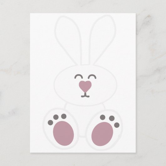 Cute White Bunny Rabbit Briefkaart (Voorkant)