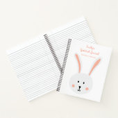 Cute White Bunny Rabbit Gratitude Journal Pink Notitieboek (Binnen)