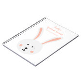 Cute White Bunny Rabbit Gratitude Journal Pink Notitieboek (Linkerzijde)