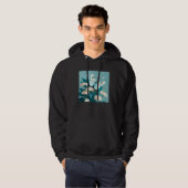 Cute White Butterfly Illustration Flowers Minimal  Hoodie (Voorkant volledig)