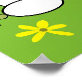 Cute White Cartoon Bunny Rabbit Poster (Hoek)