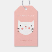 Cute White Cat Birthday bedankt Cadeaulabel (Voorkant)