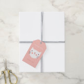 Cute White Cat Birthday bedankt Cadeaulabel (Met Touw)
