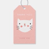 Cute White Cat Birthday bedankt Cadeaulabel (Achterkant)