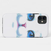 Cute White Cat Blue Eyes Face Case-Mate iPhone Case (Achterkant (horizontaal))