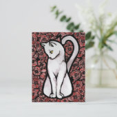 Cute White Cat Briefkaart (Staand voorkant)