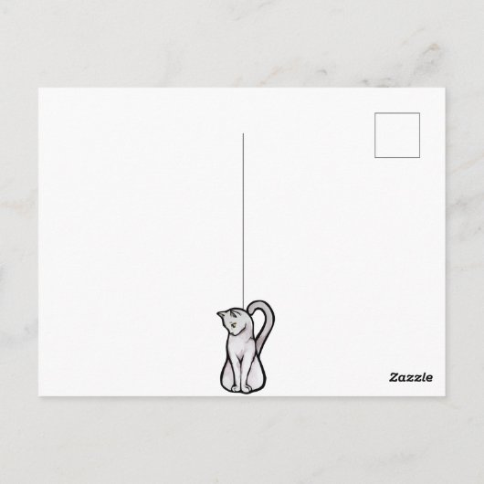 Cute White Cat Briefkaart (Achterkant)