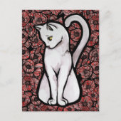 Cute White Cat Briefkaart (Voorkant)