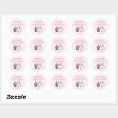Cute White Cat&Funny Caffeine Pastel Classi Ronde Sticker (Vel)