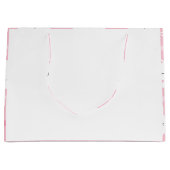 Cute White Cat Girly Pink Pattern Groot Cadeauzakje (Voorkant)