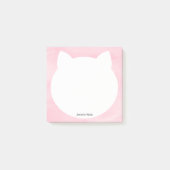 Cute White Cat Head Silhouette Pink Waterverf Post-it® Notes (Voorkant)