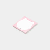 Cute White Cat Head Silhouette Pink Waterverf Post-it® Notes (Schuin)