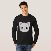 Cute White Cat Head T-shirt (Voorkant volledig)