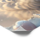 Cute White Cat holding hart gepersonaliseerde kuns Poster (Hoek)