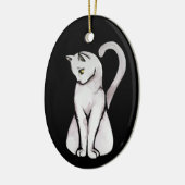 Cute White Cat Keramisch Ornament (Links)