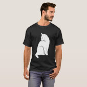 Cute White Cat Kitten Graphic T-shirt (Voorkant volledig)
