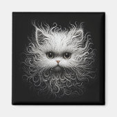 Cute White Cat Magneet (Voorkant)