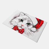 Cute White Cat Merry kerst Deurmat (Schuin)