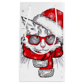 Cute White Cat Merry kerst Klein Cadeauzakje (Voorkant)