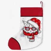 Cute White Cat Merry kerst Kleine Kerstsok (Achterkant)