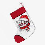 Cute White Cat Merry kerst Kleine Kerstsok (Achterkant (Hangend))