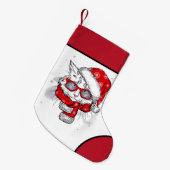 Cute White Cat Merry kerst Kleine Kerstsok (Voorkant (Hangend))