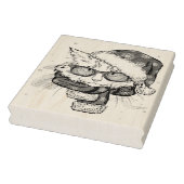 Cute White Cat Merry kerst Rubberstempel (Stempel)