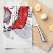 Cute White Cat Merry kerst Theedoek (Quarter Fold)