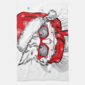 Cute White Cat Merry kerst Theedoek (Verticaal)