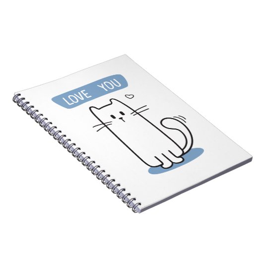 Cute White Cat Notitieboek (Rechterzijde)