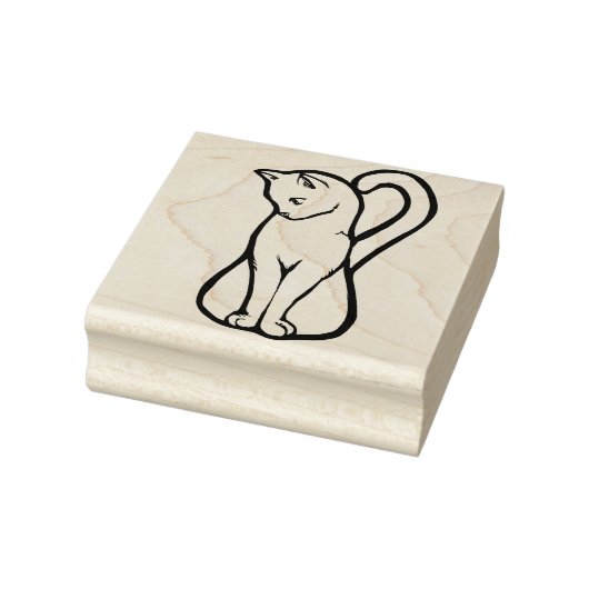 Cute White Cat Rubberstempel (Stempel)