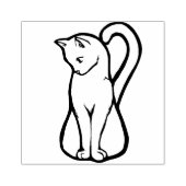 Cute White Cat Rubberstempel (Afrduk)