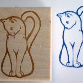 Cute White Cat Rubberstempel
