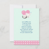 Cute White Cat Slaping Dank je Bedankkaart (Achterkant)