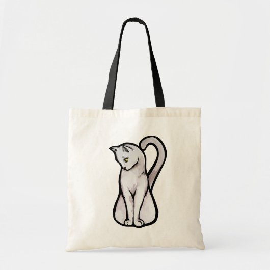 Cute White Cat Tote Bag (Voorkant)