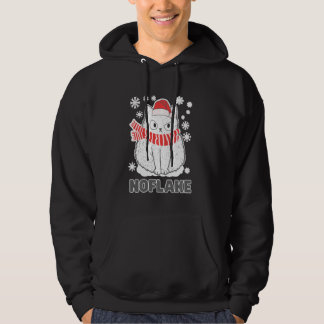 Cute White Cat Xmas kerstmis Snowflake Cat Pajama Hoodie