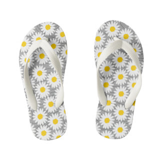 Cute White Chamomile Grey Girl Teenslippers