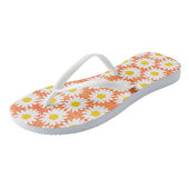 Cute White Chamomile Oranje Girl Teenslippers (Schuin)