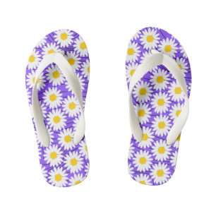 Cute White Chamomile Paarse Girl Teenslippers
