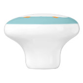 Cute White Chicken on Green Illustration Keramische Knop (Zijkant)