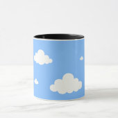 Cute white clouds seamless pattern sky blue coffee mok (Midden)