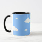Cute white clouds seamless pattern sky blue coffee mok (Links)