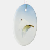 Cute white Cockato in flight Australia Keramisch Ornament (Rechts)