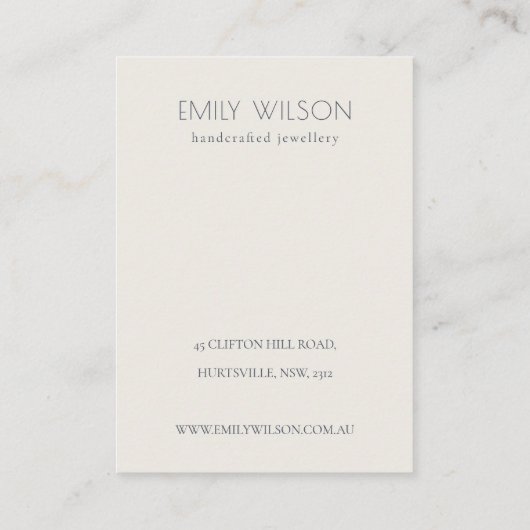 Cute White Daffodil Floral 2 Logo oorring display Visitekaartje (Achterkant)