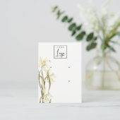 Cute White Daffodil Floral 2 Logo oorring display Visitekaartje (Staand voorkant)