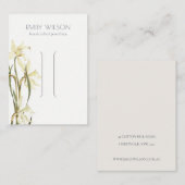 Cute White Daffodil Floral Hair Clip Display Visitekaartje (Voorkant / Achterkant)