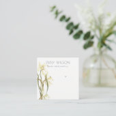 Cute White Daffodil Floral Stud Earning Display Vierkante Visitekaartje (Staand voorkant)