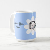 Cute White Daisies Best Mam Round Foto van Dog Koffiemok (Voorkant links)