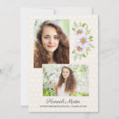 Cute White Daisies Gradues Party Foto Kaart (Voorkant)