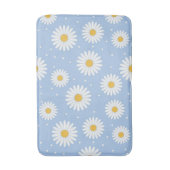 Cute White Daisy Blue Bath Mat. Badmat (Voorkant Verticaal)